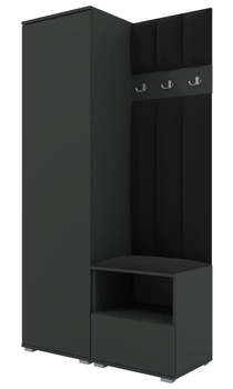 Garderoben-Set Nela I LUX in Graphit und Stoff Trinity 16