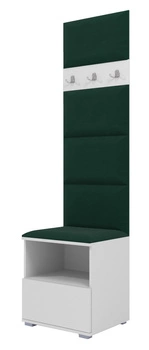 Gepolsterte Garderoben-Set Nela IV – Farbe Weiß + Stoff Trinity 28