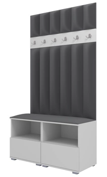 Garderoben-Set Nela III LUX – Farbe Weiß + Stoff Trinity 15