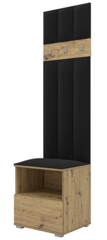 Garderoben-Set Nela IV LUX – Farbe Eiche Artisan + Stoff Trinity 16