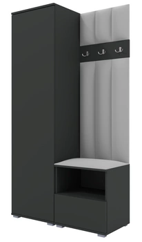 Garderoben-Set Nela I LUX in Graphit und Stoff Trinity 32