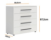 Weiße Kommode Modena K4SZ 100 cm mit Schubladen