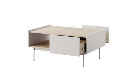 Couchtisch Lumo 97 x 65 cm in Kaschmirfarbe mit Metallbeinen