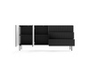 Sideboard MUTI schwarz 177 cm 3 schubladen riffeloptik push-to-open