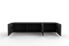 TV-Schrank Kolder 150 cm in Schwarz mit geriffelten Fronten