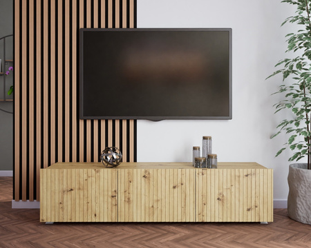 TV-Schrank Kolder 150 cm in Eiche Artisan mit geriffelten Fronten