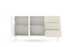 Sideboard MUTI kaschmir 147 cm 3 schubladen riffeloptik push-to-open