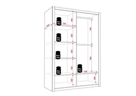 Schiebetürenschrank Tamiza 150 cm in Weiß