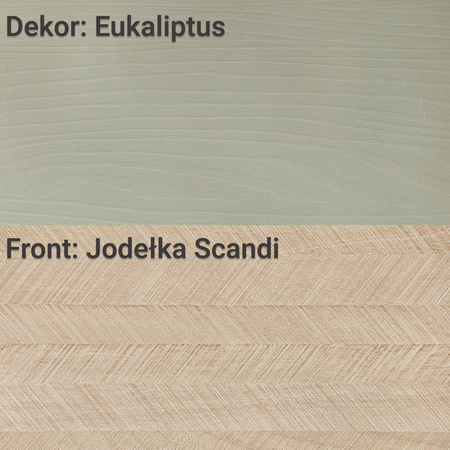 Kommode Silva KSZD-158 in Eukalyptus + Scandi-Fischgrätmuster