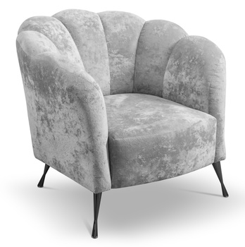 Muschel-Sessel Adria Rosa mit Metallfüße