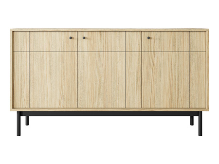 Kommode Sora K154 in Eiche Linea mit schwarzen Beinen