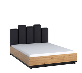 Bett Zonda 160 mit gepolstertem Kopfteil und Taschenmatratze mit Kokosnuss