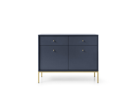 Die stilvolle Kommode Bari KSZ104 in Marineblau mit goldenen Füßen