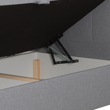 Boxbett Toronto 140×200 (Herbi 40 – Grau) mit Bonell-Matratze und Topper