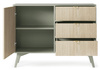 Kommode Silva KSZD-106 in Eukalyptus + Scandi-Fischgrätmuster