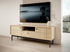 TV-Schrank Sora 154 cm in Eiche Linea mit schwarzen Füßen