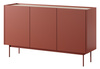 Kommode Lumo K144cm Dreitürig in Rot mit Metallbeinen