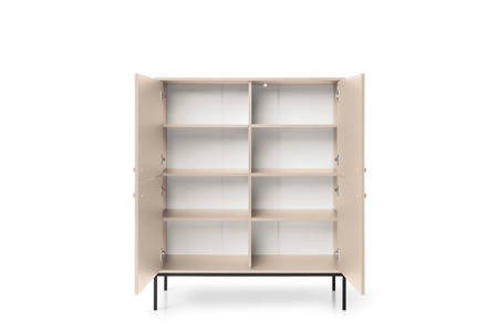 Viertürige Kommode Bari K104 in Beige mit goldenen Füßen