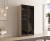 Zweitüriger Schrank Zen in Kaschmir + getöntes Glas