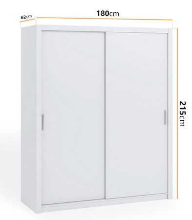 Weißer Schiebetürenschrank Tamiza 180 cm