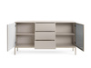 Kommode Lagos 154 cm 2D3SZ mit Metallfüßen in Kaschmir + LED