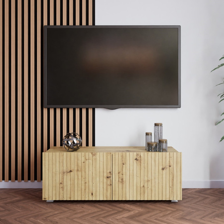 TV-Schrank Kolder 100 cm in Eiche Artisan mit geriffelten Fronten