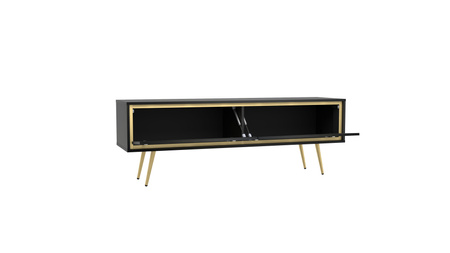 TV-Schrank Tori 150 cm mit Metallfüßen in Graphitschwarz