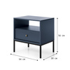 Stilvoller Nachttisch Bari in Marineblau mit goldenen Beinen
