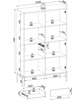 Vitrine Lagos 166 cm hoch, 2D1SZ mit Metallfüßen in Schwarz + LED