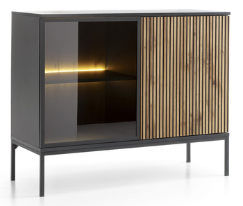 Kommode Lagos mit schwarzen Metallbeinen + LED