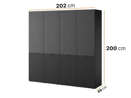 Viertüriger Schrank Zen in Schwarz
