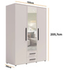 Kleiderschrank Modena SZ3D2SZ in Kaschmir mit Spiegel