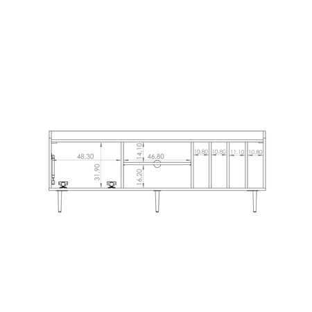 Brauner TV-Lowboard Nero 150 cm