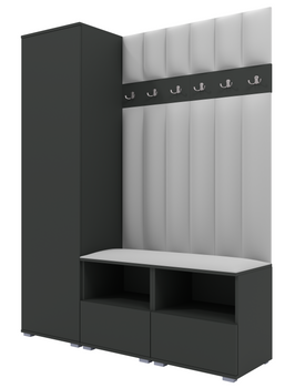 Garderoben-Set Nela II LUX – Farbe Graphit + Stoff Trinity 32