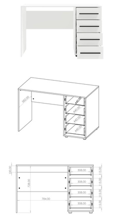 Schreibtisch Modena 120x60 in Schwarz