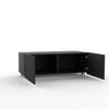 Schwarzer TV-Schrank Kolder 100 cm mit geriffelten Fronten