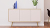 Kommode Tori 150 cm mit Metallbeinen in der Farbe Cashmere