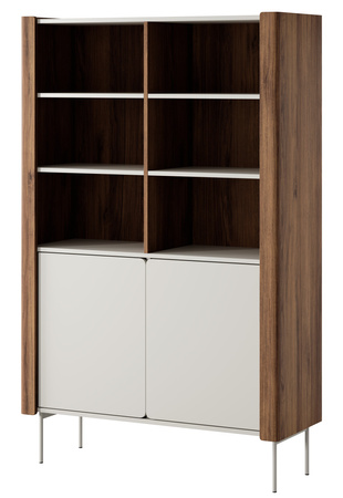 Regal Kalon 167 cm hoch mit Metallfüßen in den Farben Kaschmir / Warmia-Nussbaum