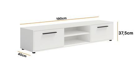 TV-Schrank Modena 190 cm Farbe: Weiß