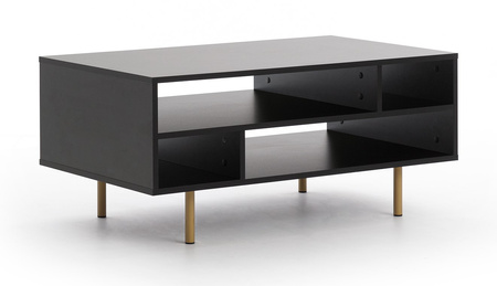 Rechteckiger Couchtisch Nubia mit Metallbeinen Schwarz