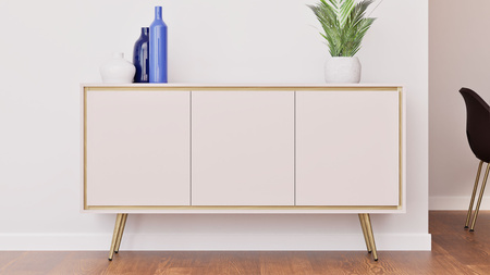 Kommode Tori 150 cm mit Metallbeinen in der Farbe Cashmere
