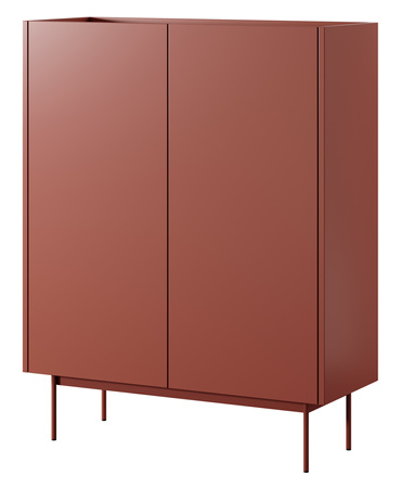 Kommode Lumo KD97cm Zweitürig in Rot mit Metallbeinen