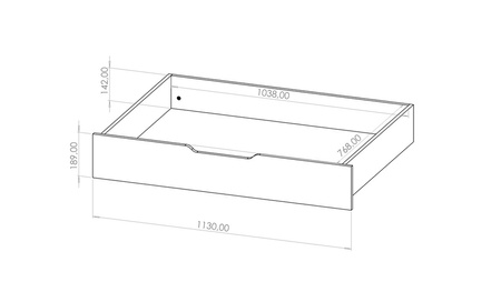Bettkasten für das Bett Modena 160 cm