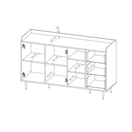 Kommode für das Wohnzimmer Nero K2D3SZ