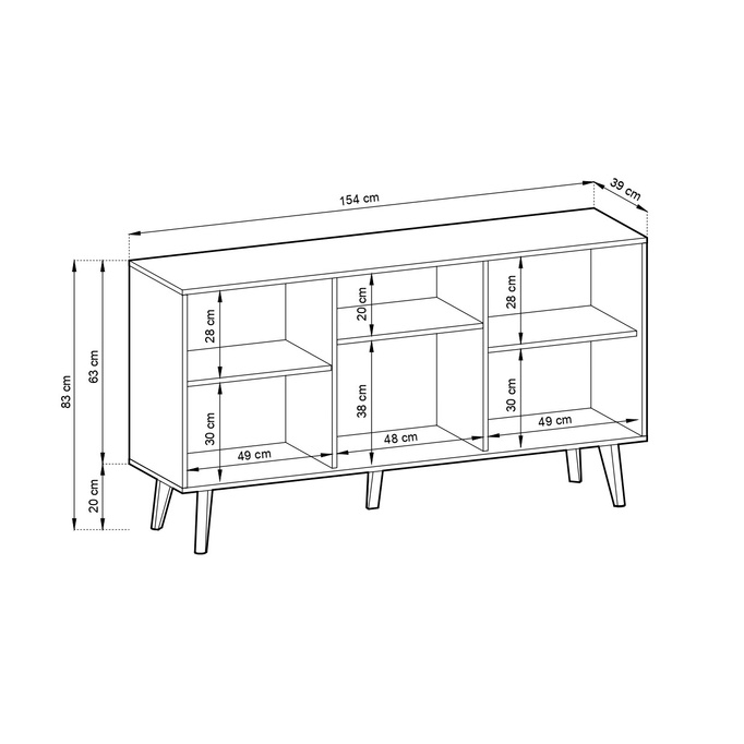 Kommode Maestro K154 in Schwarz 3-türig