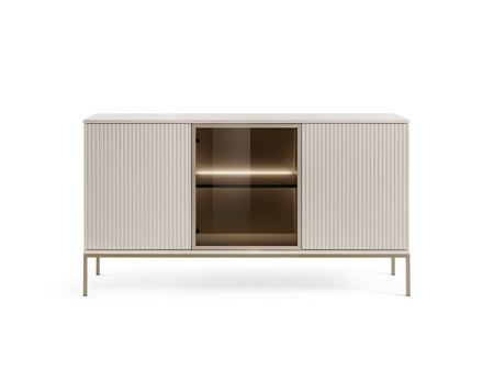 Kommode Lagos 154 cm 3D mit Metallfüßen in Kaschmir + LED