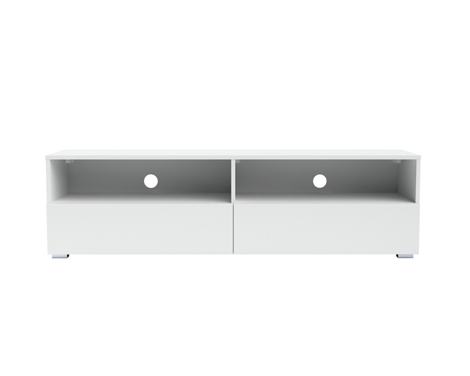 TV-Schrank Tebris 150 – mattweiß, moderne Form für geräumige Innenräume