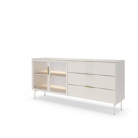 Sideboard LUMI 181 cm Kaschmir – 3 Schubladen, LED
