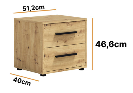 Nachttisch Modena  in Eiche Artisan