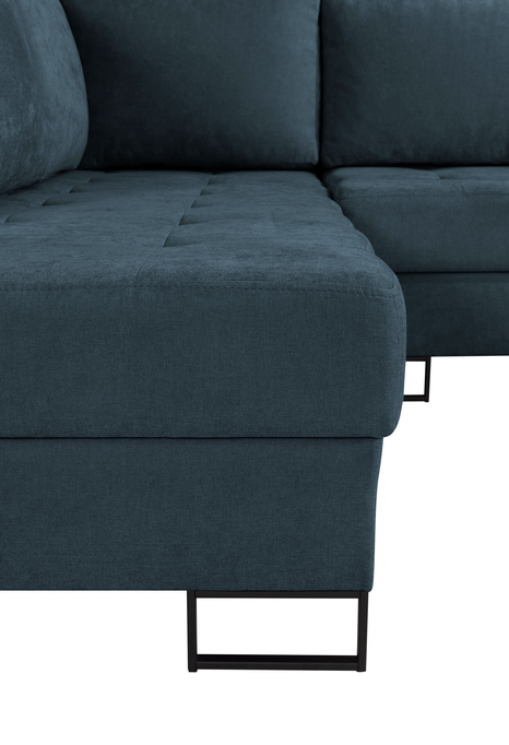Ecksofa TREVI links Wind 77 dunkelblau marineblau Chenille Schlaffunktion